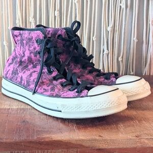 Mens Converse Chuck 70 Hi Camo Denim Active Fuchsia High Sneakers Size 7.5